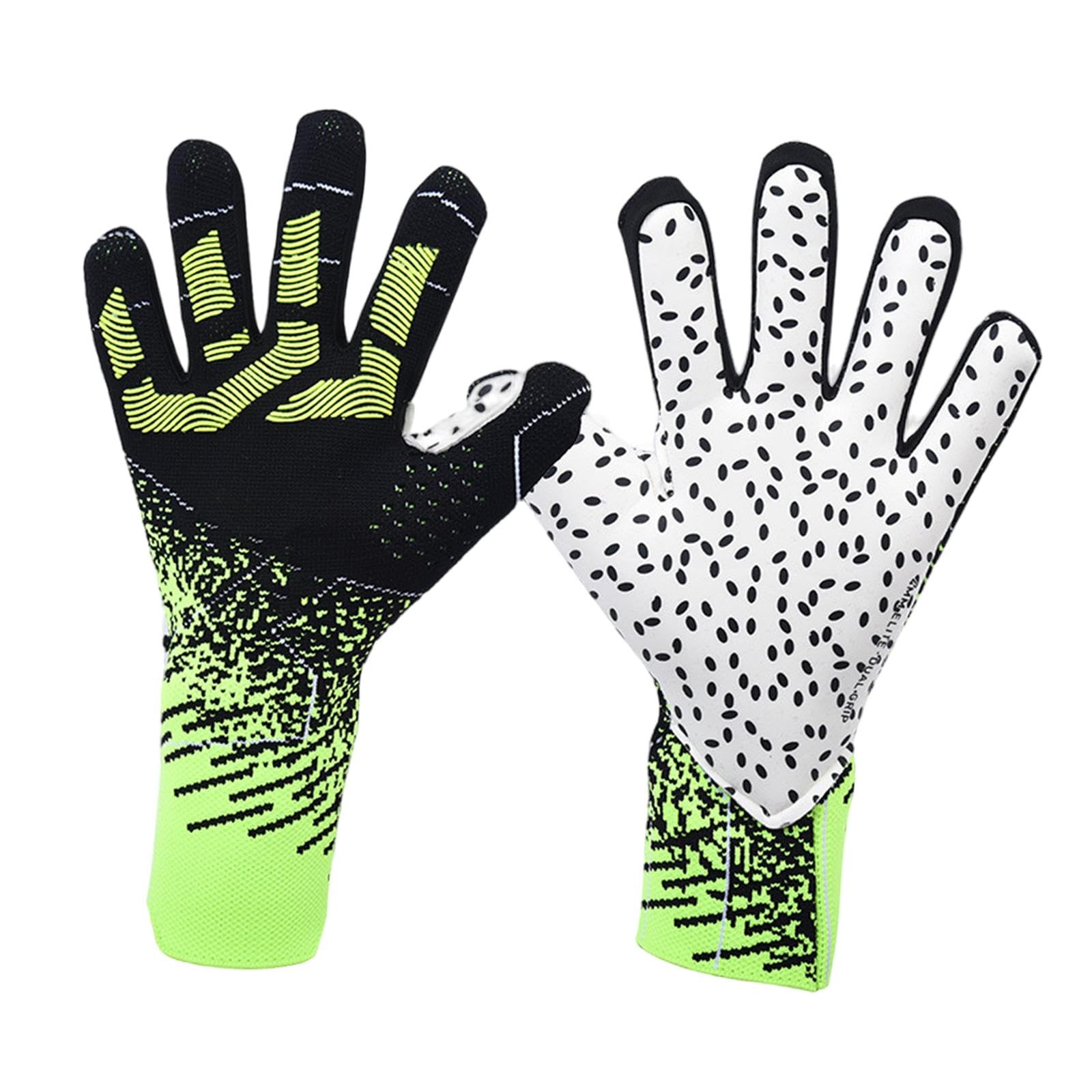 Fashion My Day Football Goalkeeper Gloves Thickened High Performance Sport Goalie Gloves Balck and Green-image-33