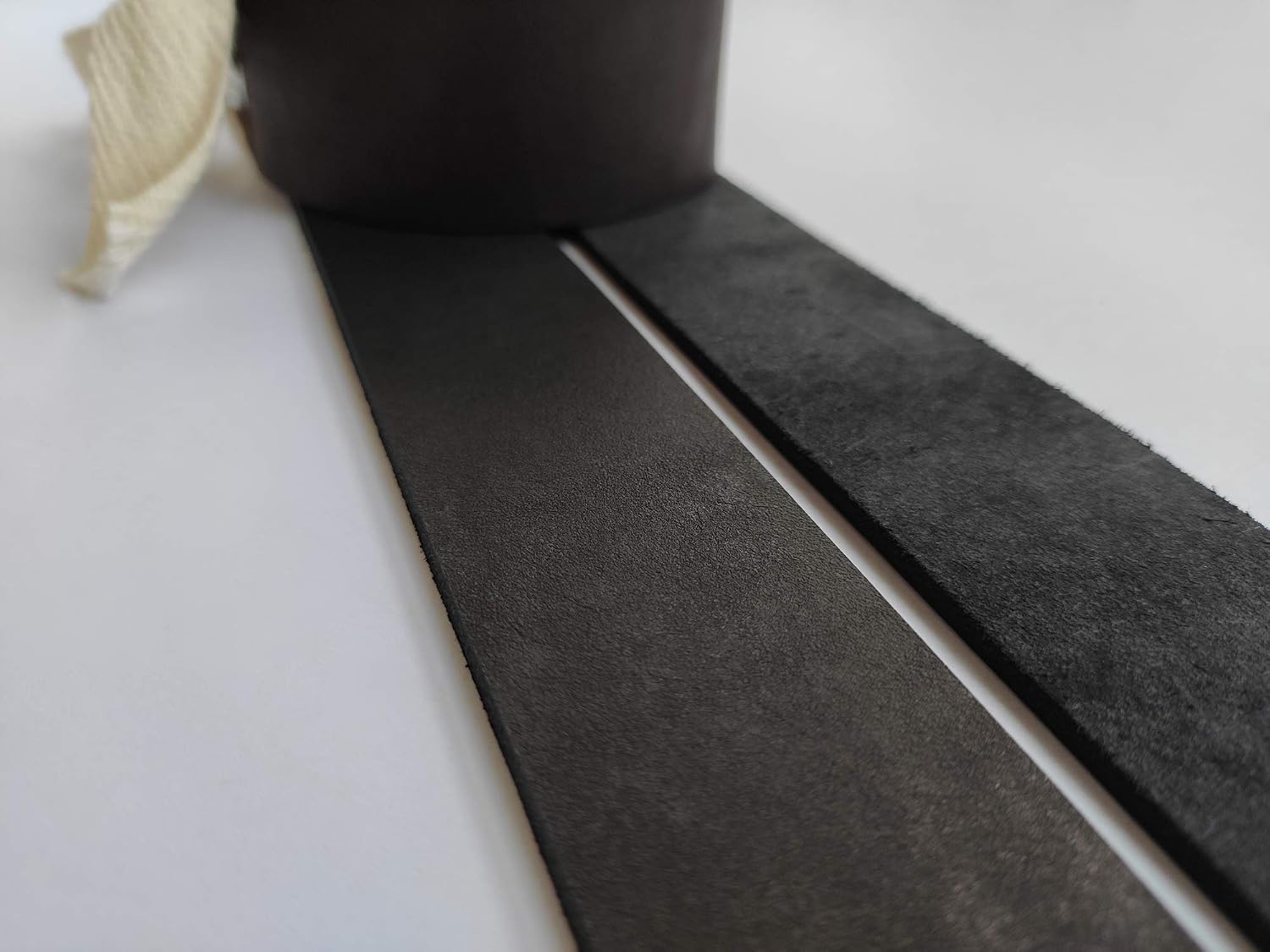 9 oz Genuine Leather Strap Strip Band Natural Belt Blank. 51". (Black, 1 1/2 inch (38mm.))