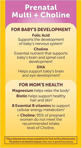 Miniatura 8 de Nature Made Cápsulas blandas prenatales de vitaminas + cápsulas de colina, ácido fólico + DHA + colina, 60 vitaminas prenatales para mujeres, 60
