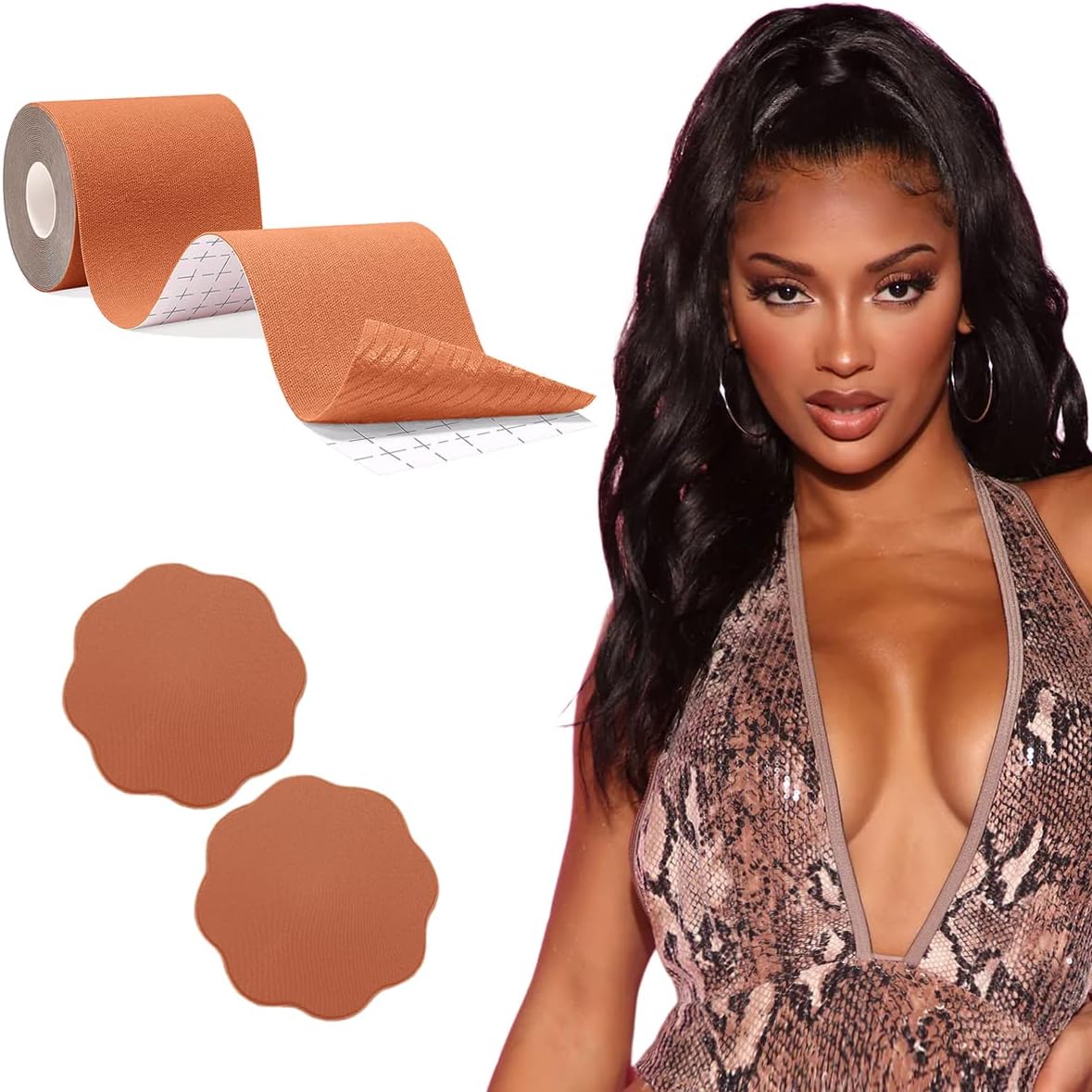 TripskyXL Breast Lift Tape, BoobTape for Large Breasts,Body Tape for Fashion,Athletic Tape Boobtape &NippleCover for A-G Cup