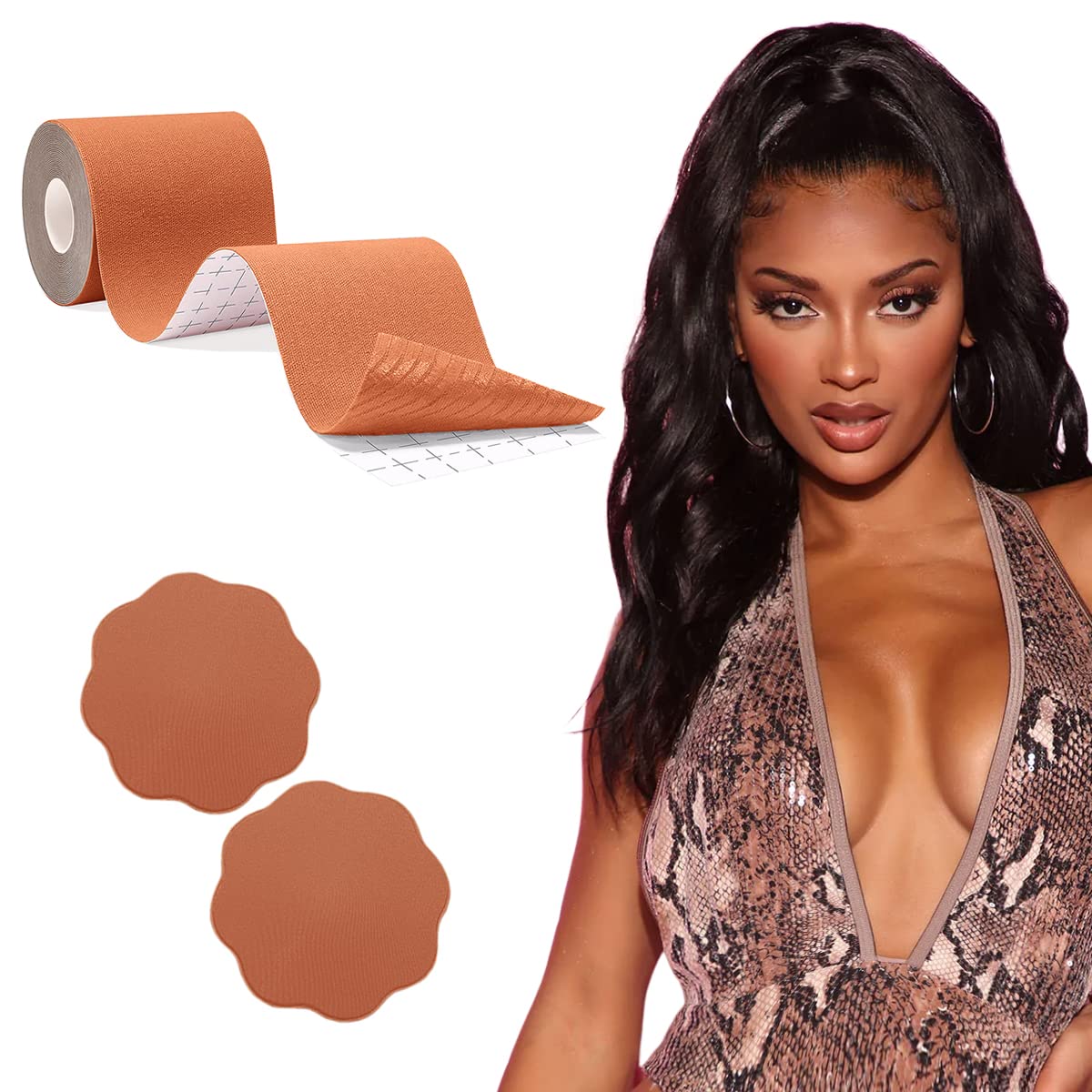 TripskyXL Breast Lift Tape, BoobTape for Large Breasts,Body Tape for Fashion,Athletic Tape Boobtape &NippleCover for A-G Cup