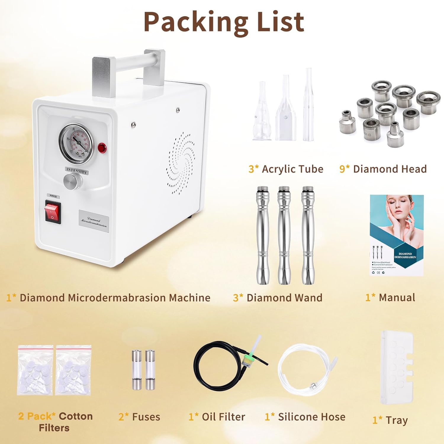 TopDirect Professional Diamond Microdermabrasion Machine, Diamond Facial Dermabrasion Treatment Home Use Device for Skin Care with Adjustable Suction (0-68cmHg) - Image 7