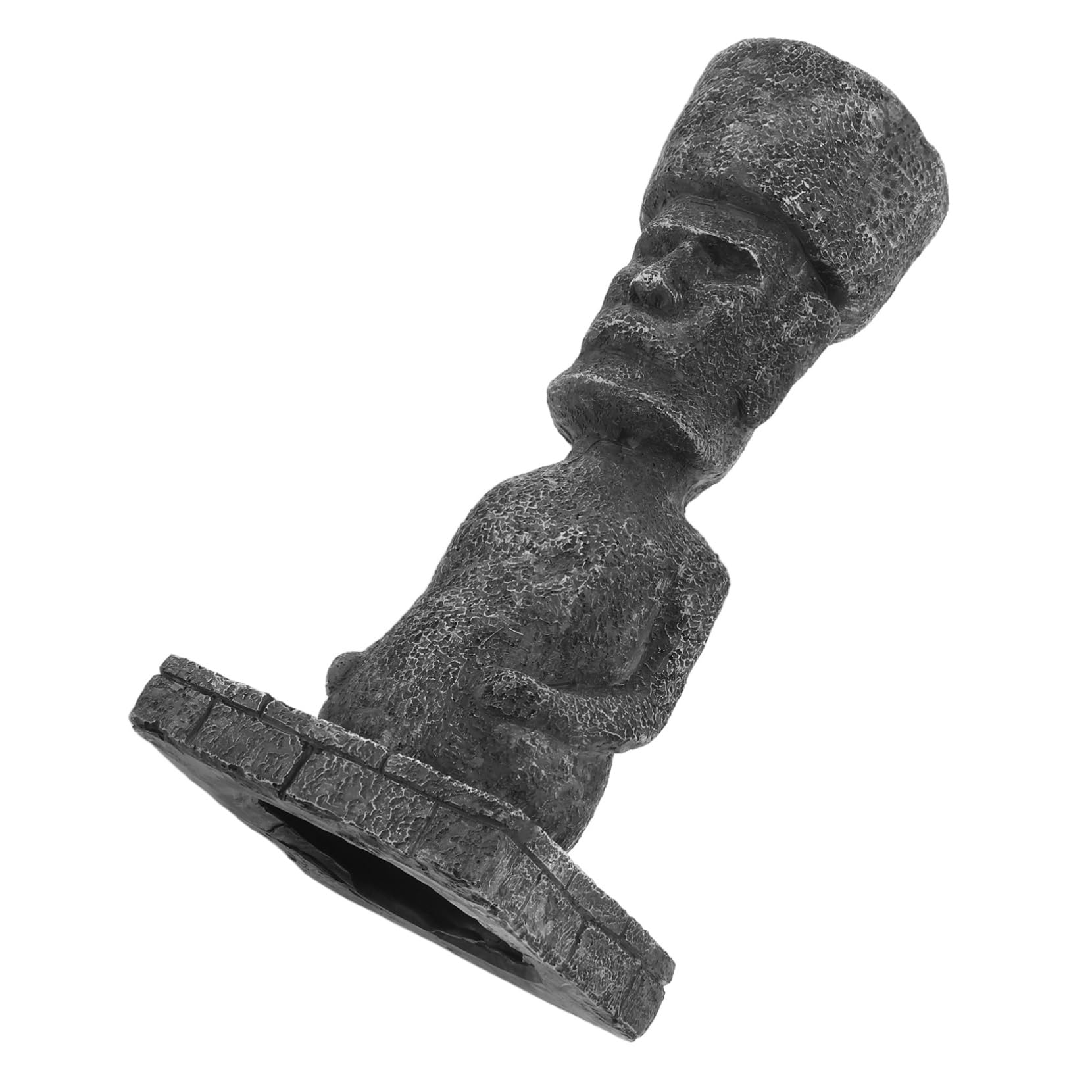 Statua Moai Dell’isola di Pasqua in Resina, Design Antico, Decorazione Paesaggistica per Acquario e Casa,