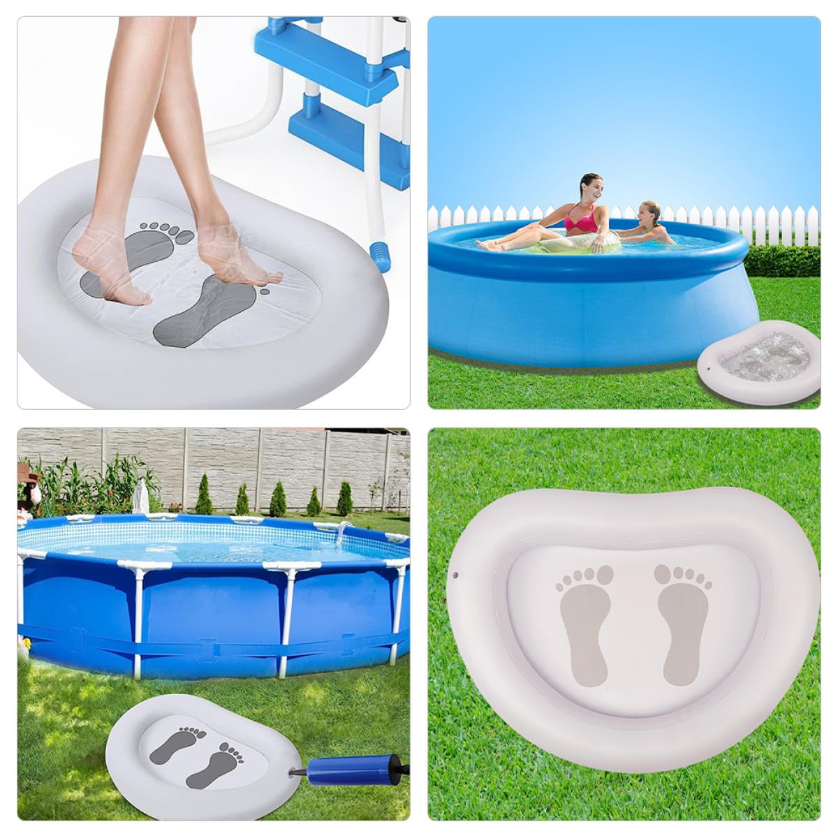 SOLUSTRE Pediluvio Gonfiabile per Piscina e Spa in Pvc Superficie Antiscivolo e Tappetino Massaggiante per Piedi Facile da Montare Colore Casuale