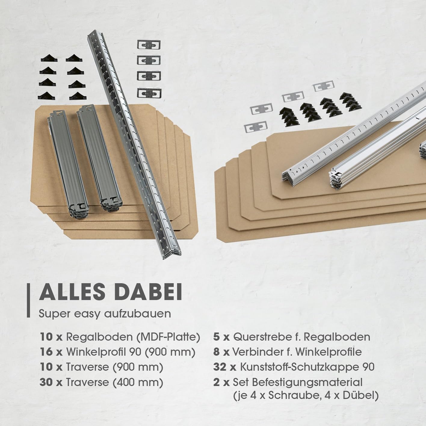 EASYmaxx Schwerlastregal 2er-Set | 875 kg Traglast, 175 kg pro Ebene | Regal und Werkbank | Kellerregal, Lagerregal mit 5 verstellbaren Ablagen | Für Keller, Garage, Hobbyraum, Werkstatt