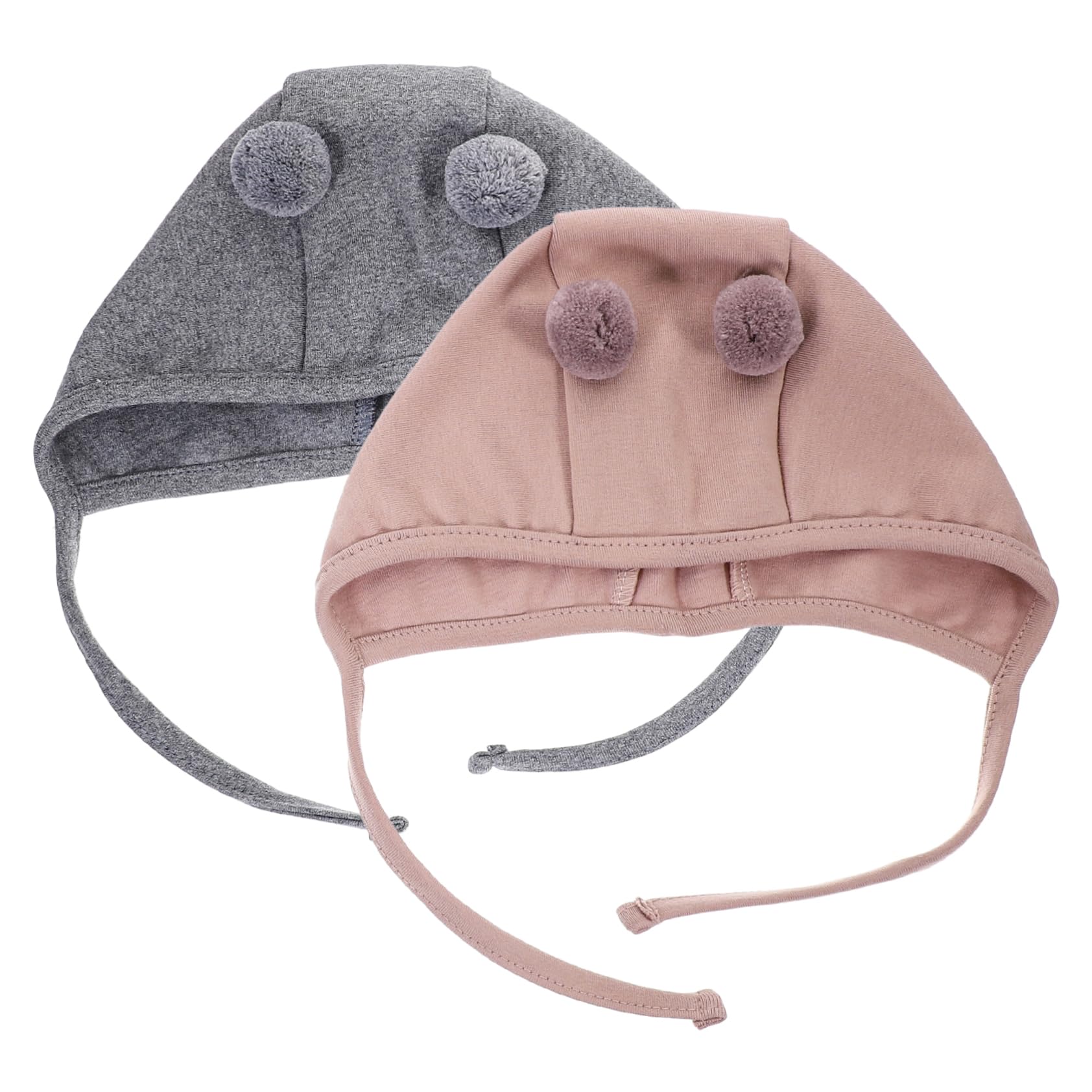 HANABASS 2pcs Cotton Hats with Straps Cute Ear Design Comfortable Fit for Boys and Accessory