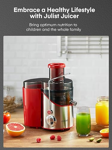 Miniatura 8 de Extractor de exprimidores de boca ancha de 3 pulgadas, potencia máxima de 800 W, para verduras y frutas con ajuste de 3 velocidades, motor de 400 W,