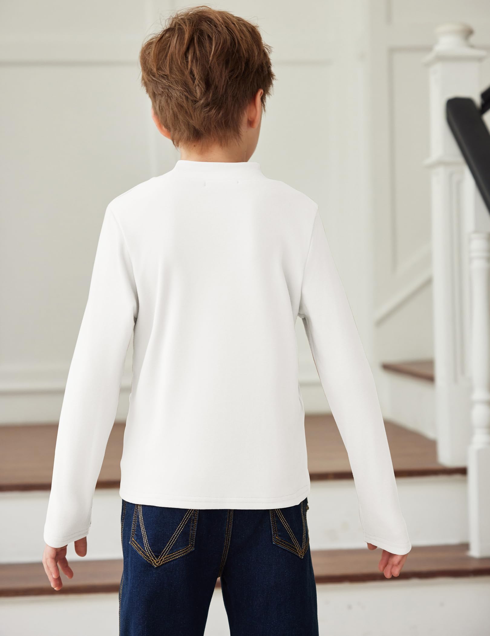 Arshiner Maglia Termica Bambino Intimo Termico per Ragazzi Maniche Lunghe, Tinta Unita Maglia/Calzamaglia Bambini Strato Base Intimo Termico Alto 5-12 Anni