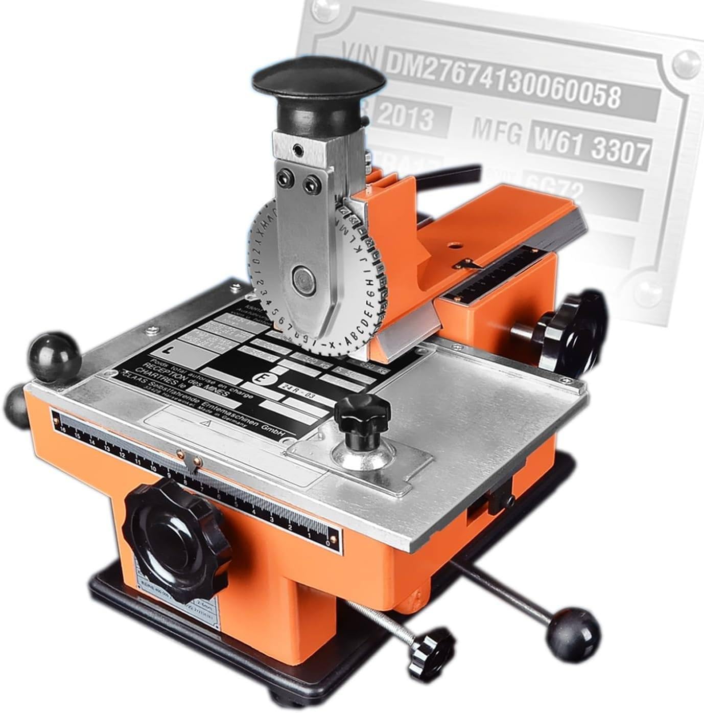 HTDRE Manual Embossing Machine for Metal Tags and ID Cards, Punching and Engraving Tool