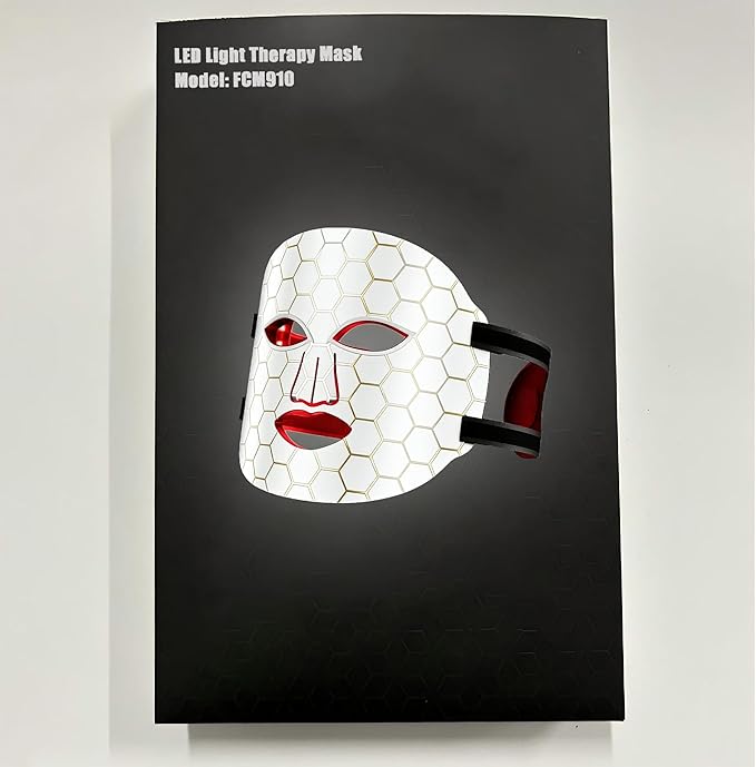 Red Light Therapy Mask for Face, Near Infrared 850nm, Anti-Aging Wrinkle Reduction & Acne Treatment, At-Home Skin Rejuvenation Beauty Device for Women & Men(Matte White）