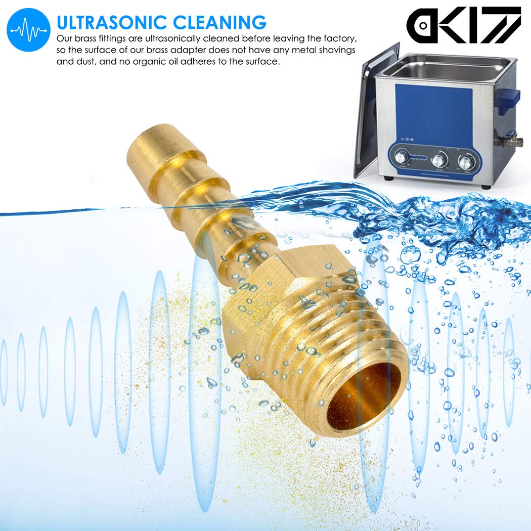 Brass 1/4" Barb X 1/4" NPT Male End Air Hose Pipe Fitting Threaded Connector Adapter, Pack of 12 : Industrial & Scientific