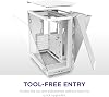 NZXT H6 Flow Orta Kule ATX PC Kasası, Kompakt Çift Odacıklı Tasarım, Panoramik Temperli Cam, Yüksek Hava Akışı, 3x 120mm Fan Dahil, Kablo Yönetimi, Beyaz