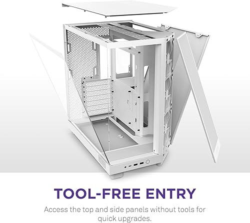 Miniatura 8 de NZXT H6 Flow CC-H61FW-01  Caja compacta de flujo de aire de torre media de doble cámara  Paneles de vidrio panorámico  Paneles de flujo de aire de