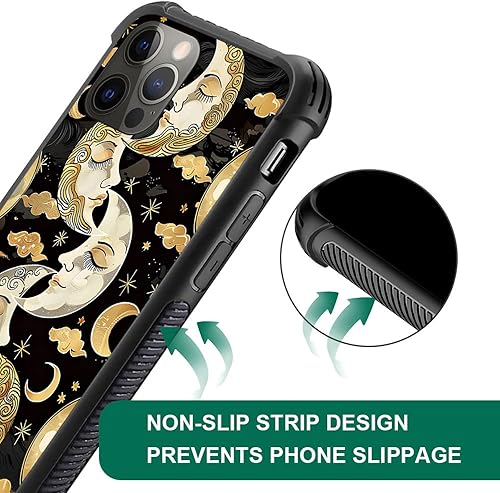Vista 77 de Funda compatible con iPhone 12/12 Pro, funda de invasión de vaca alienígena OVNI, parte trasera de vidrio templado + funda protectora de silicona