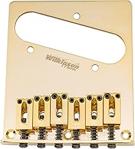 Wilkinson WOT03 54mm Telecaster Steg Bridge 6 Moderne Saitenreiter für American Standard Tele T-Style E-Gitarre, Gold