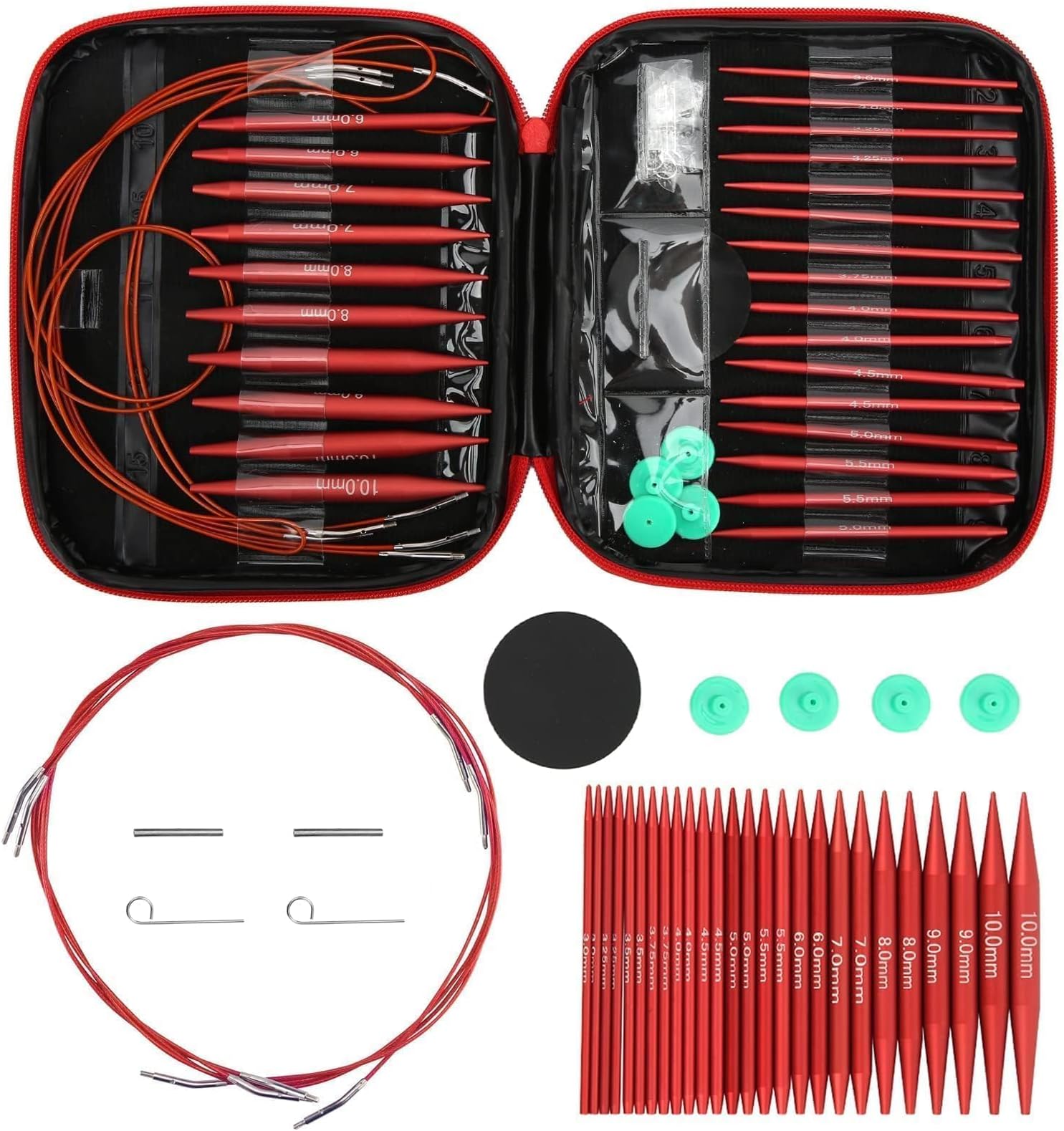 Knit Pro Smartstix Deluxe Set Special Ic40 Cm, Kit Ferri Circolari Con Punte In Metallo Corte