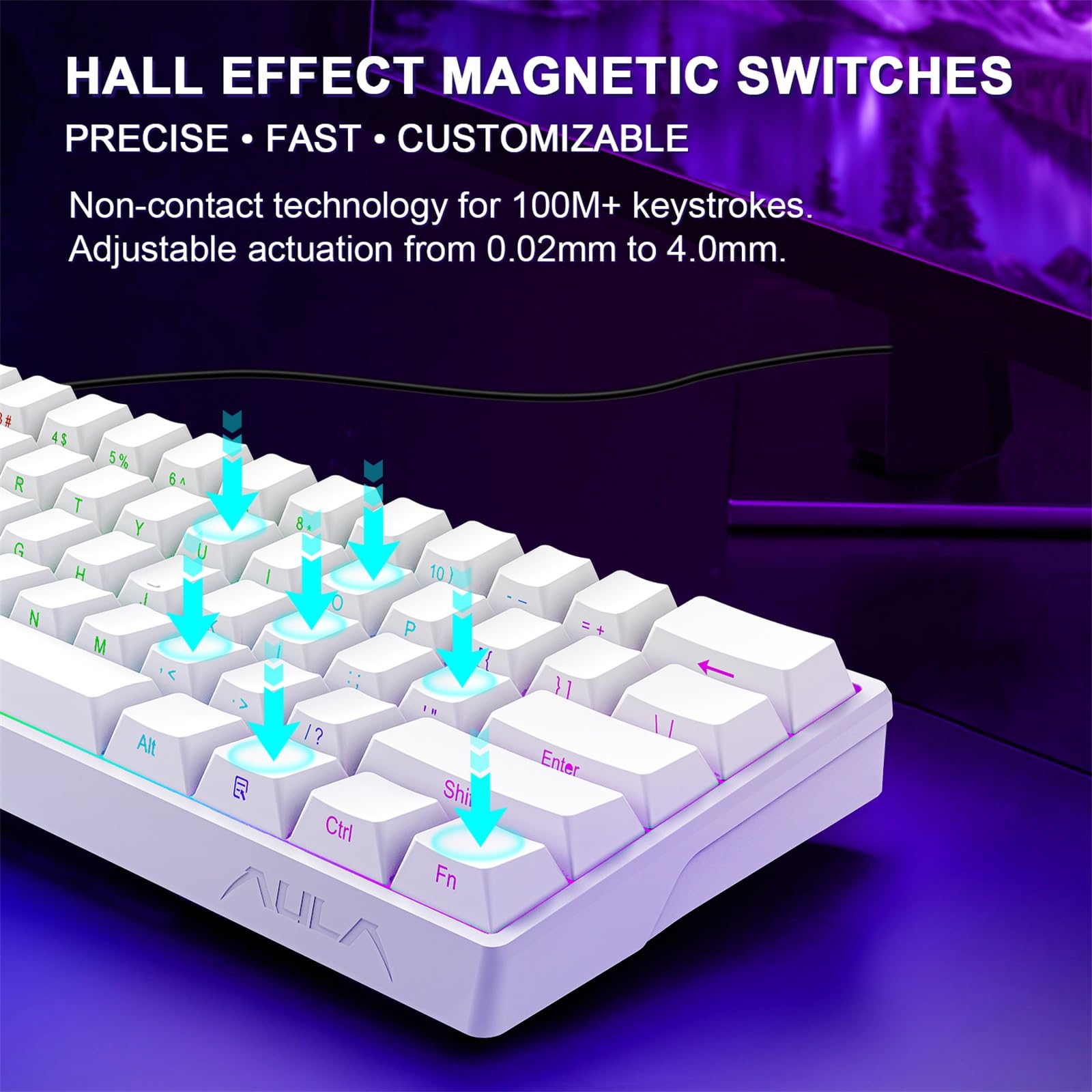Amazon | Aula WIN60 HE 60% メカニカルキーボード 有線 ホール効果