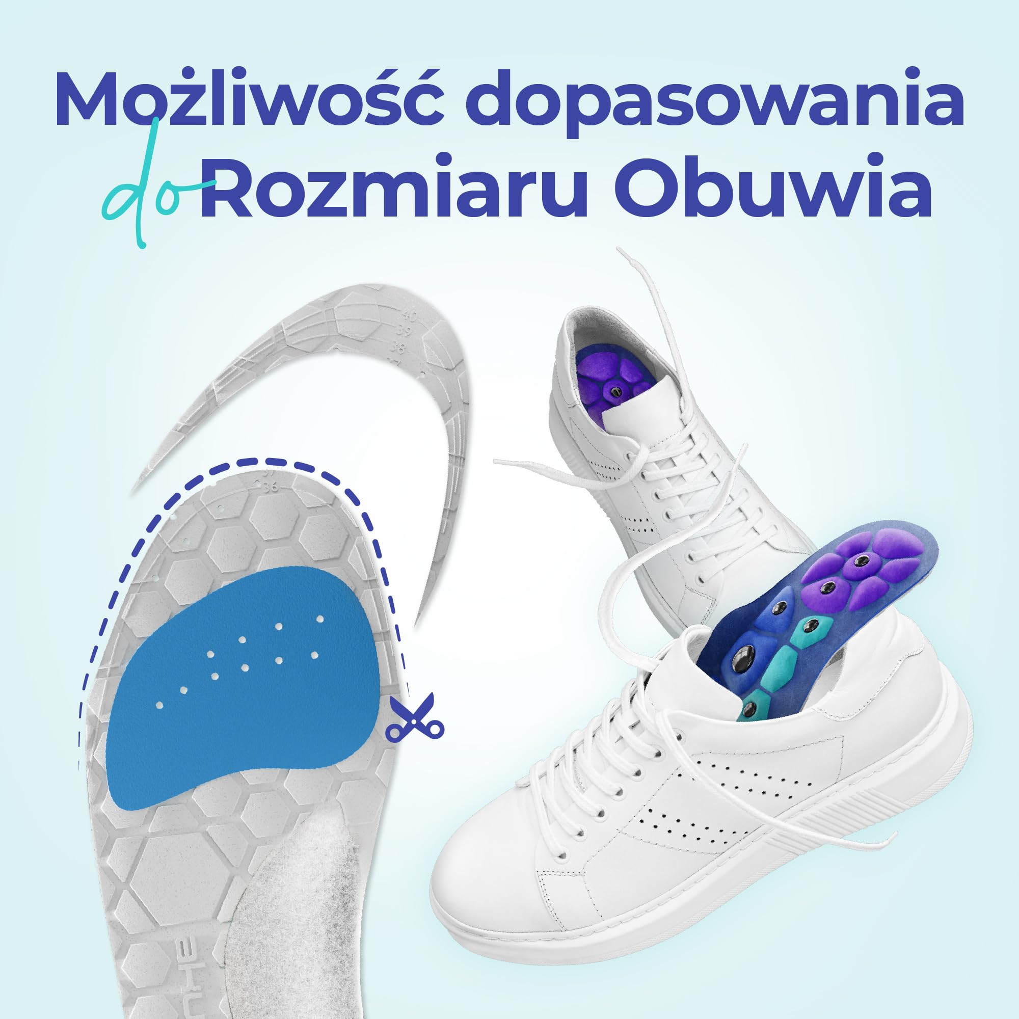 Akusoli Wkładki męskie i damskie. Wkładki do butów z podparciem łuku. Wkładka amortyzacja wstrząsów. Magnetyczne wkładki do butów do akupresury, stojące przez cały dzień EU36-41.5