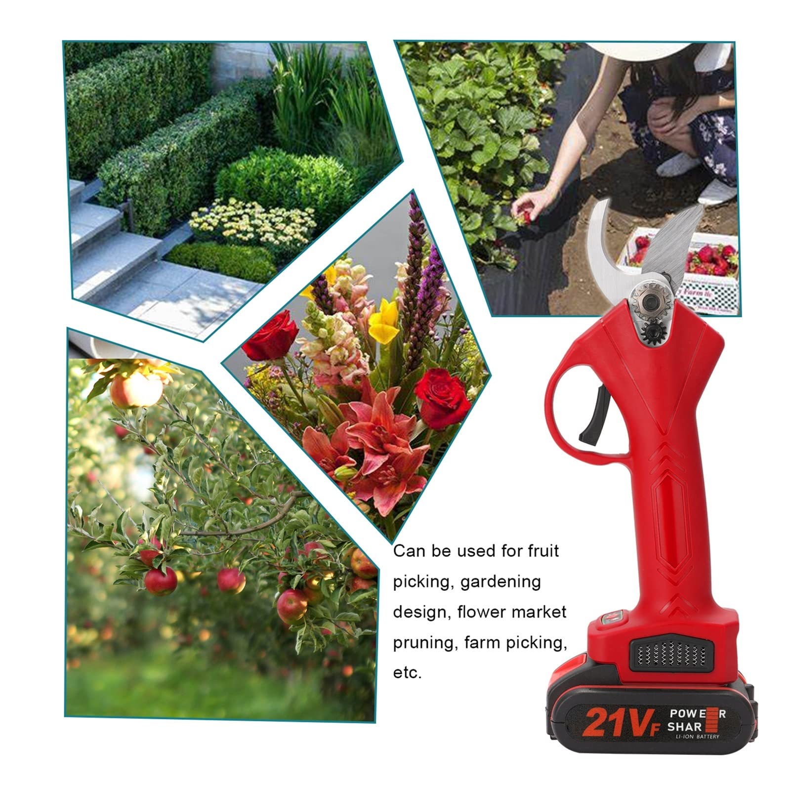 Tijeras de podar eléctricas Tijeras de podar eléctricas inalámbricas de 21V, tijeras de podar for jardín, bonsái, ramas de poda de árboles, cortador de batería, herramienta de jardín for paisajismo Po