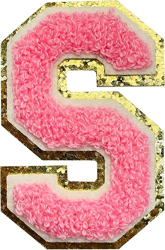 Miniatura 194 de Jongdari Letras termo-adhesivas para ropa, parche de letras de felpilla con brillantina del alfabeto, apliques para coser con adhesivo planchado, 8