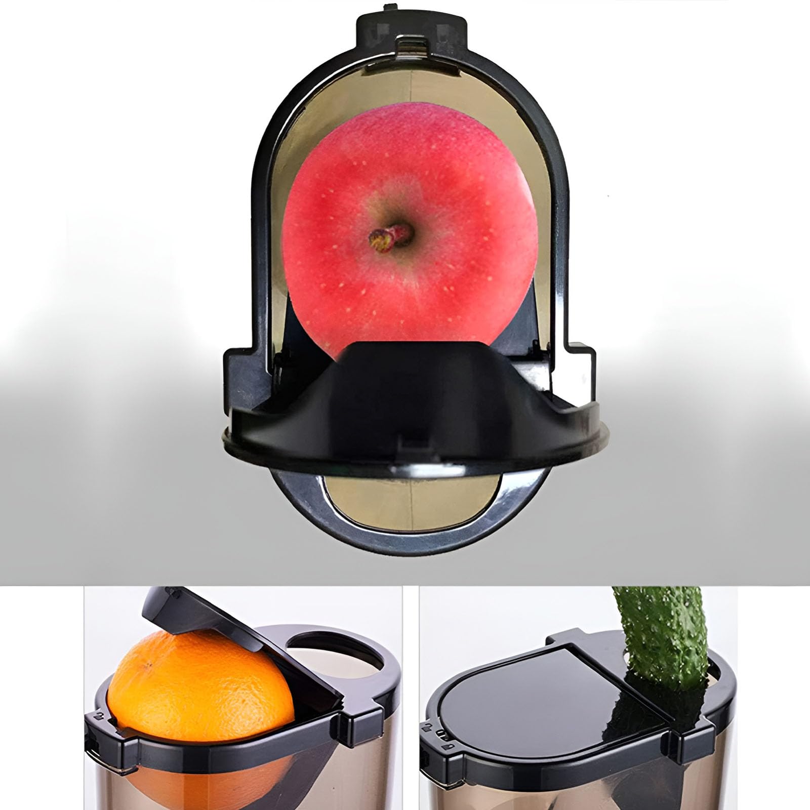 Extracteur de jus Portable, Compact et électrique, pour Fruits et légumes, idéal pour la Maison et Les fêtes. Design Facile à Nettoyer, Rouge. (Silver)