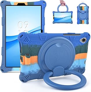 DETUOSI Silicone Case for Lenovo Tab M8 FHD 2020/ Lenovo Tab M8 HD 2019, Multi Angle Case for Lenovo Tab M8 4th Gen (TB300FU), Dazzling Dark Blue