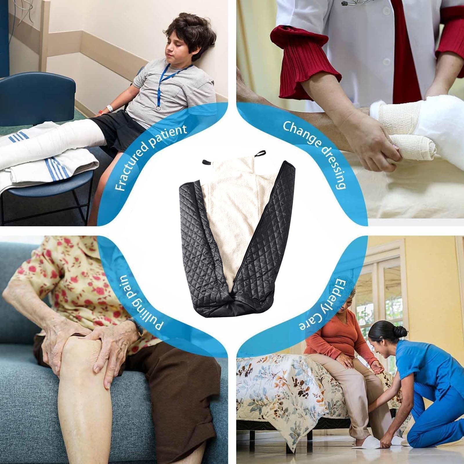 Manta térmica para silla de ruedas, ligera, con cremallera, para la parte inferior del cuerpo, para personas mayores, color negro