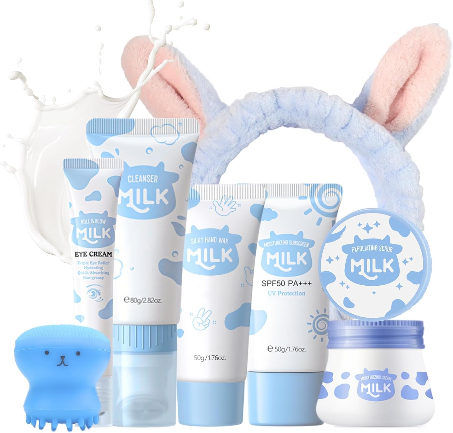 SkinCare Set, Milk Skin Care Sets & Kits, Gift Set for Teenage Girls Women Mom Daughter Birthday, Travel Kit for All Skin Types