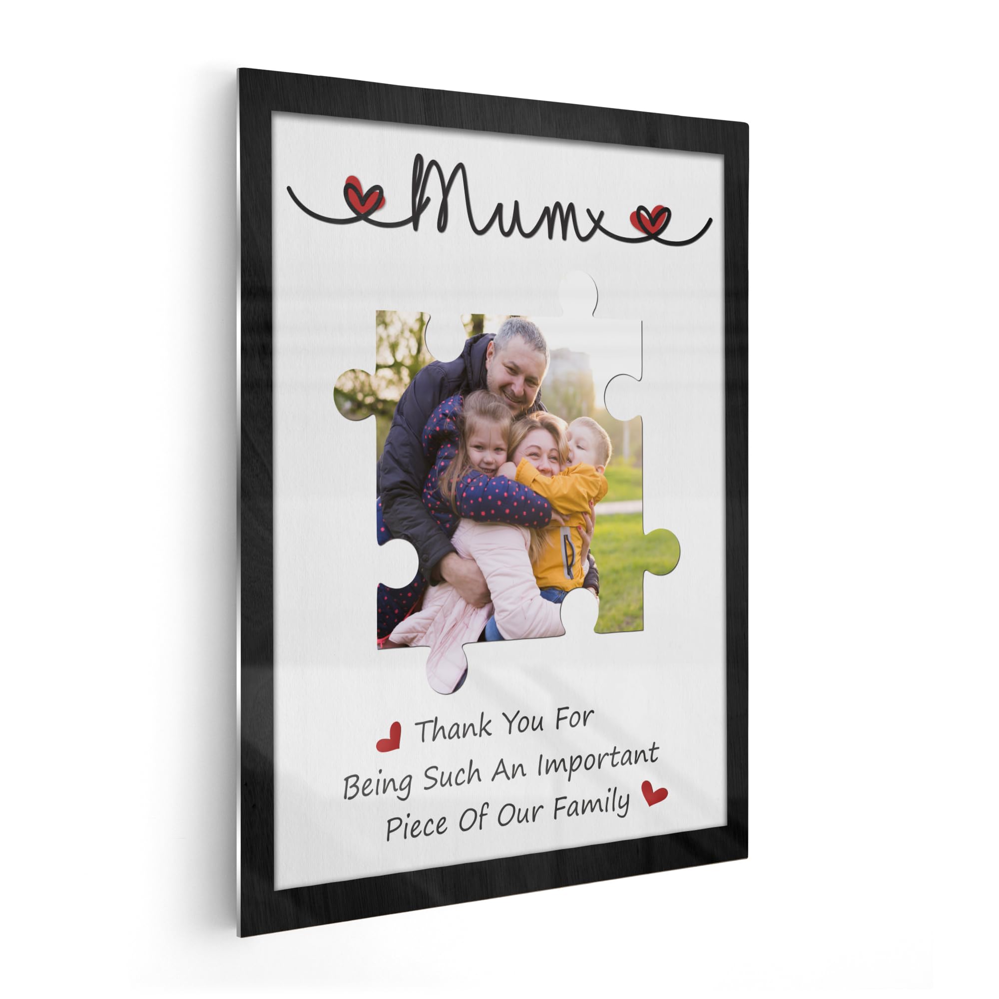 Print Maniacs Walnut Heart Personalised Mothers Day Gifts For Mum From Daughter & Son, Personalised Picture Frame With Photo, Customised Photo Frame In Aluminium, Personalised Birthday Gifts For Mum, Baby, Kid, Family