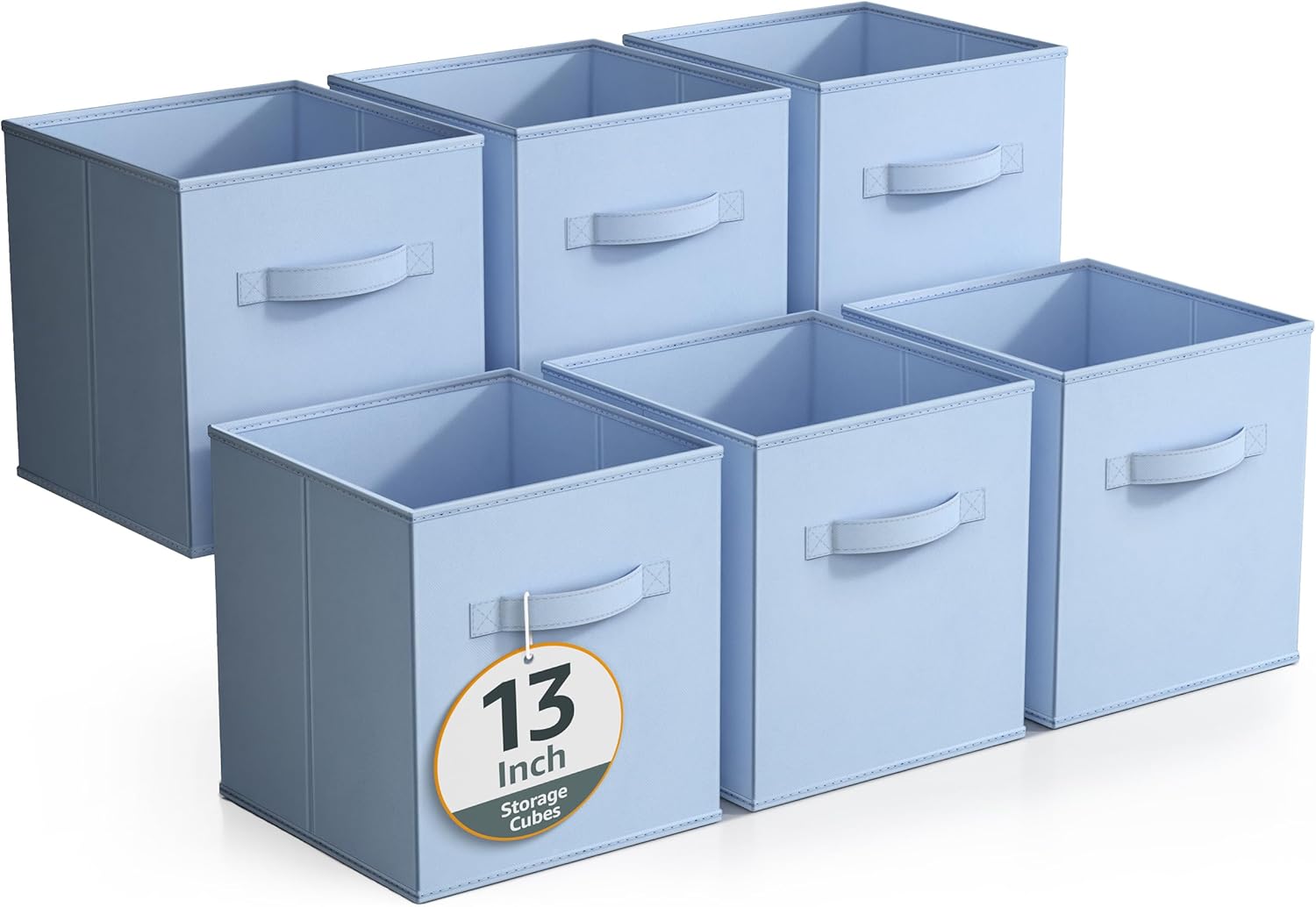 Sorbus Fabric Storage Cubes – 6 Foldable Storage Bins for Organizing Pantry, Cubbies, Toy Box – Clothes Storage & Closet Organizer – 13 Inch Collapsible Cube Baskets for Shelves with Handle Sorbus Fabric Storage Cubes – 6 Foldable Storage Bins for Organizing Pantry, Cubbies, Toy Box – Clothes Storage & Closet Organizer – 13 Inch Collapsible Cube Baskets for Shelves with Handle