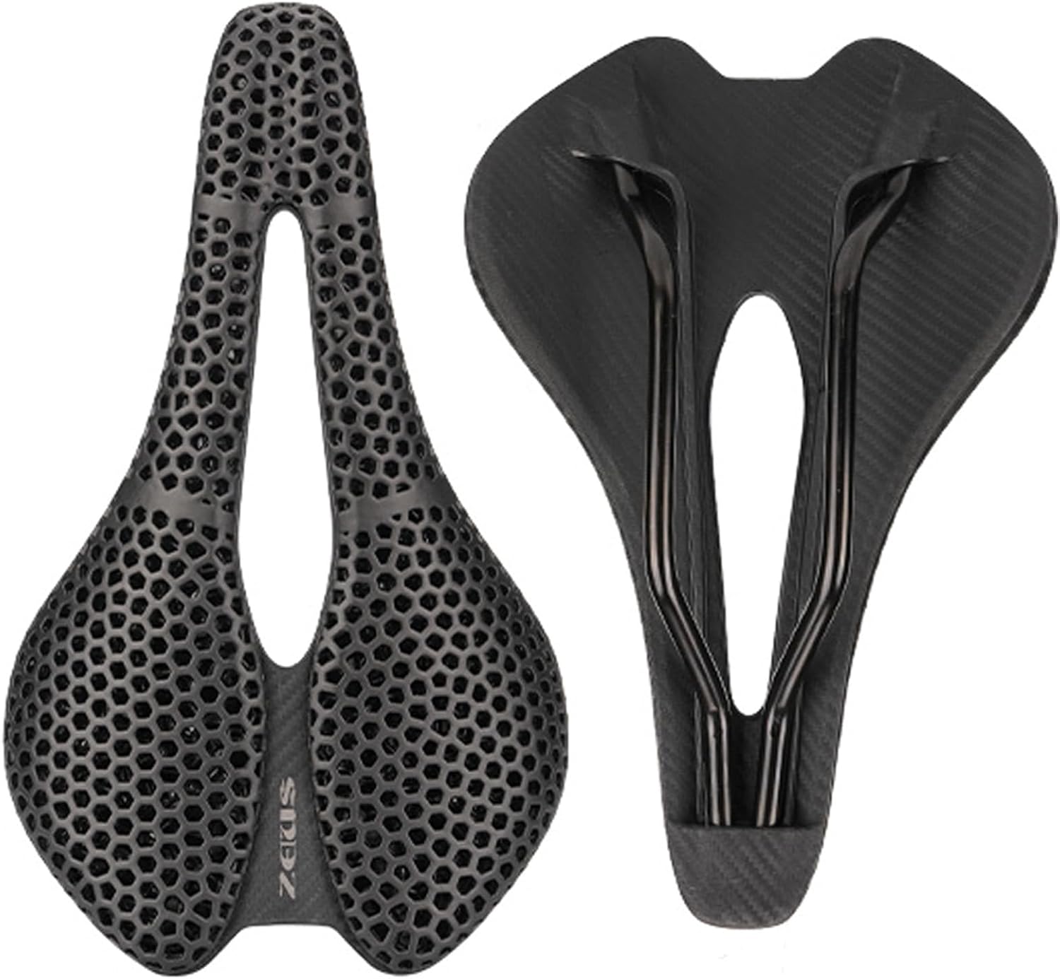 3D Printed Carbon Fiber Bike Saddle,Breathable/Waterproof/Light Unisex Cushion Seat for BMX, MTB & Road-Black(Full Carbon Fiber&Nylon)