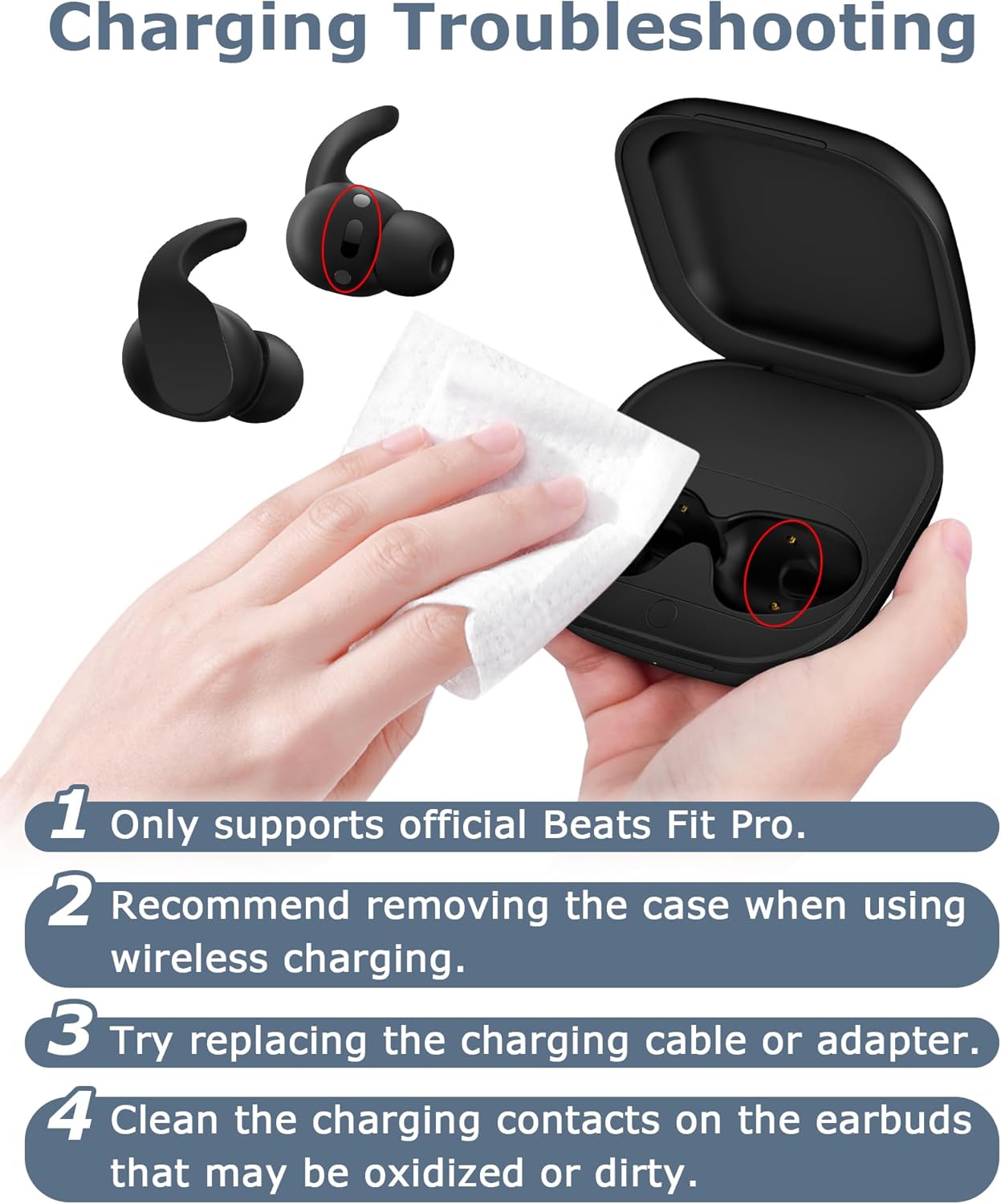 Charging Case Replacement Compatible with Beats Fit Pro - 700mAh Battery Wireless Earbuds Charger Case with Bluetooth Pairing - Image 7