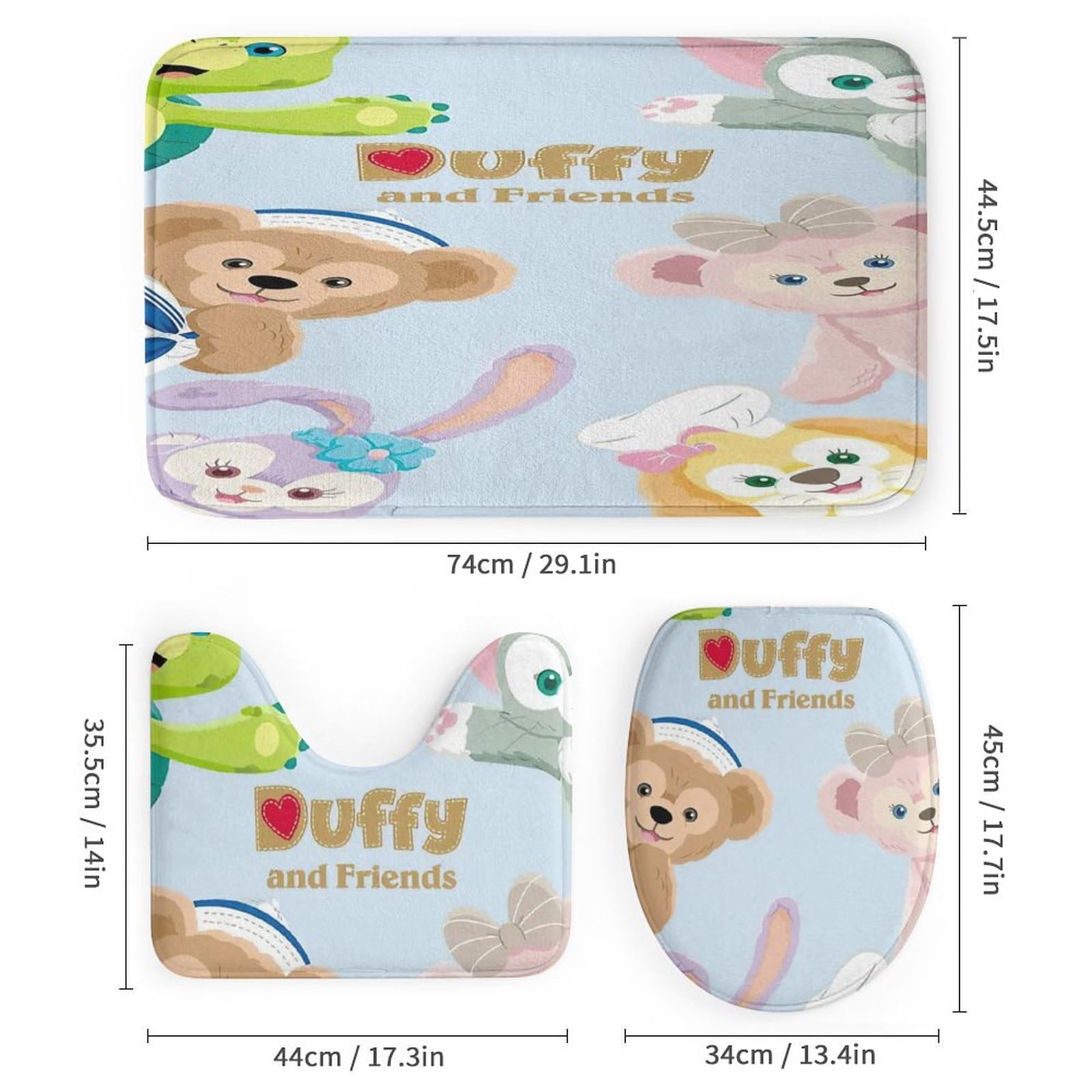 mitsuna　ディズニー ダッフィー シャワーカーテンとマット等8点 Amazon｜ダッフィー フレンズシャワーカーテン お風呂カーテン 防カビ