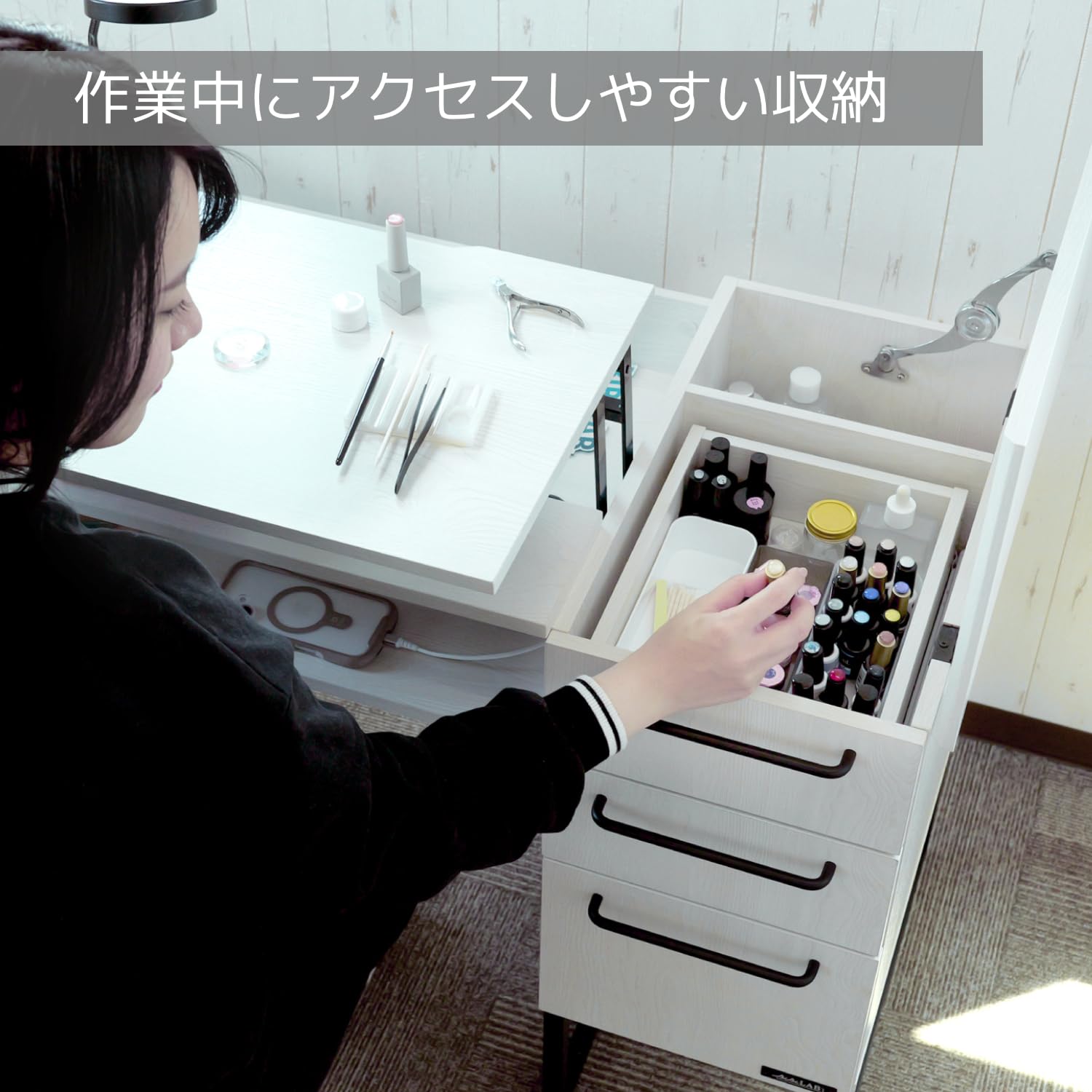 Amazon.co.jp: BIBILAB(ビビラボ) セルフネイルデスク セルフネイル