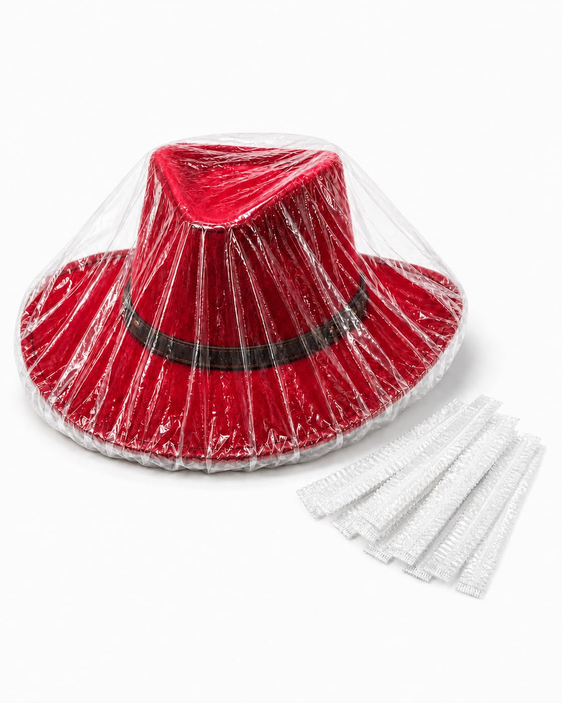 20pcs XL Thick Cowboy Hat Rain Cover, for Golf hat& large brim straw hat& large Cowboy Hat
