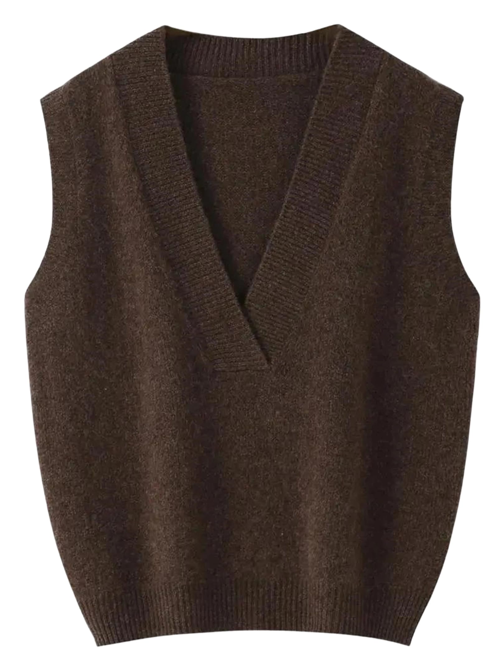 Womens 100 Merino Wool Sweater Vest Fall Sleeveless Deep V Neck Ribbed Knit Pullover Sweater