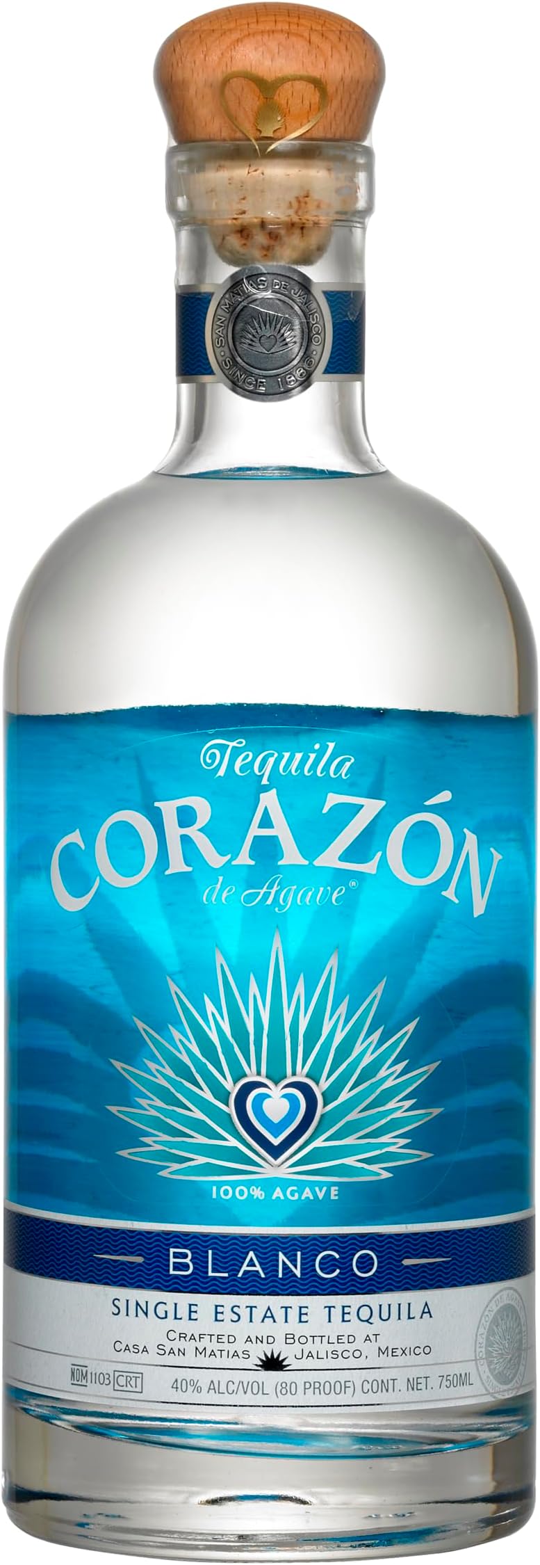 Blanco Tequila, 70cl, 40% ABV, 100% Blue Weber Agave Tequila, Distilled in the Highlands of Jalisco in Mexico, Award-Winning, Ideal with Margarita Cocktails, Gift Idea