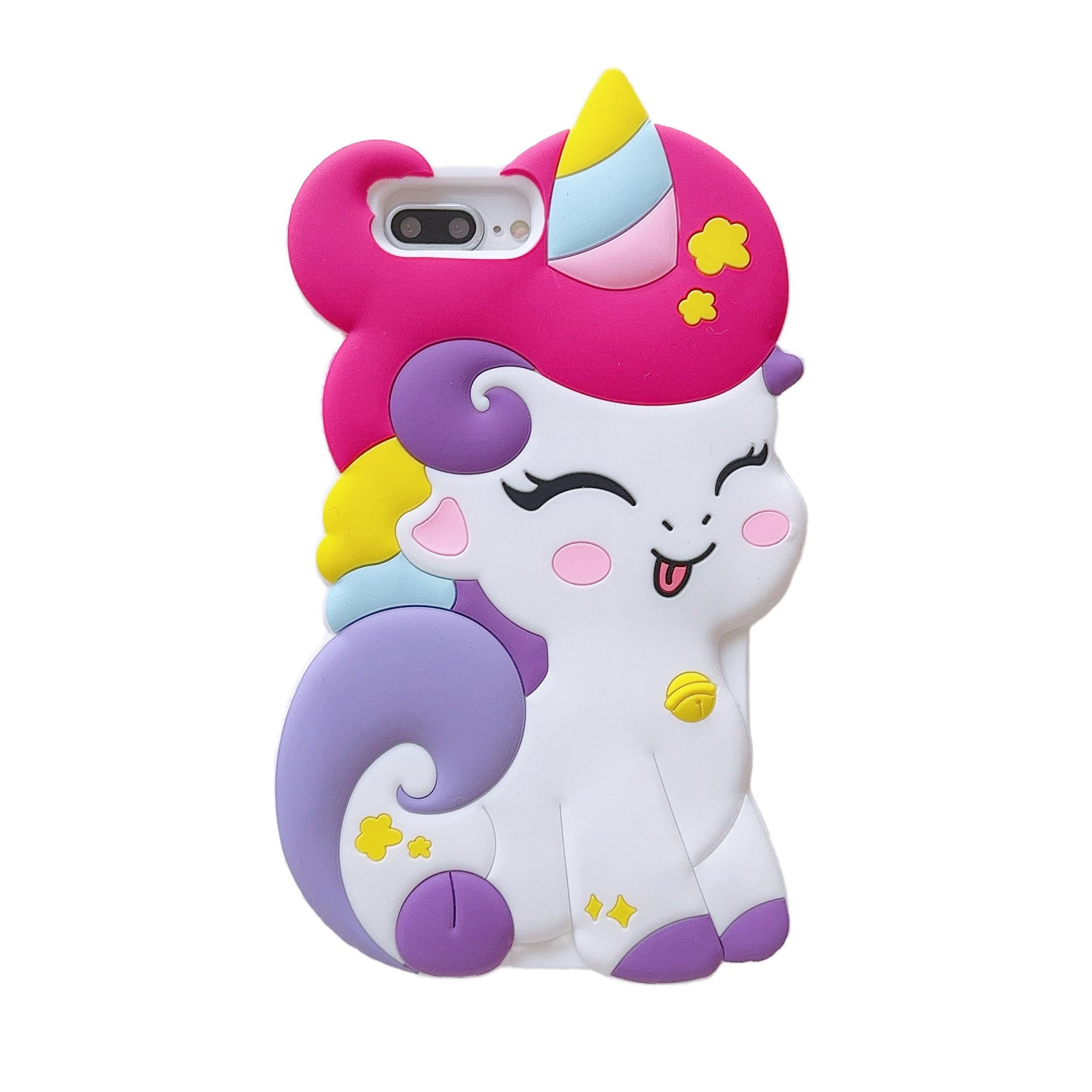 Wifantien 3D Cute Unicorn Soft Case for iPhone 7Plus/8Plus/6s Plus/6 Plus 5.5" - Kawaii Fashion Character Unicorn Horse Kids Girls Women Silicone Case