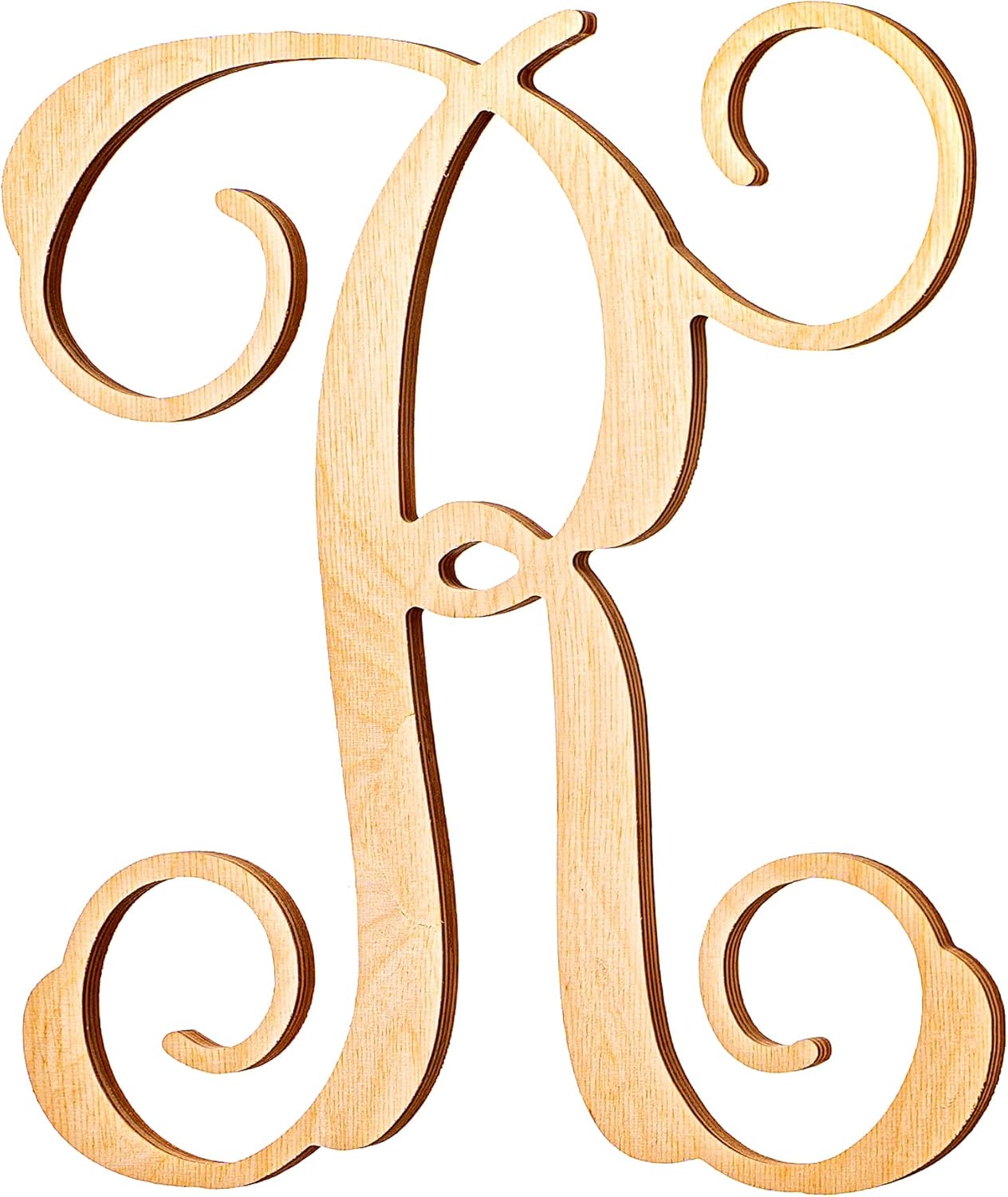 Amazon.com: UNFINISHEDWOODCO Single Vine Monogram Unfinished Letter, 19 ...