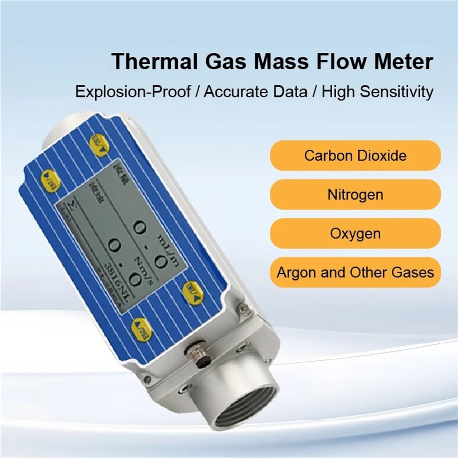Flussometro, Misuratore di portata massico gas termico compatto con display digitale Sensore in linea DN25-DN4 DC20-30V RS485 4-20mA NPN adatto for(DN32)