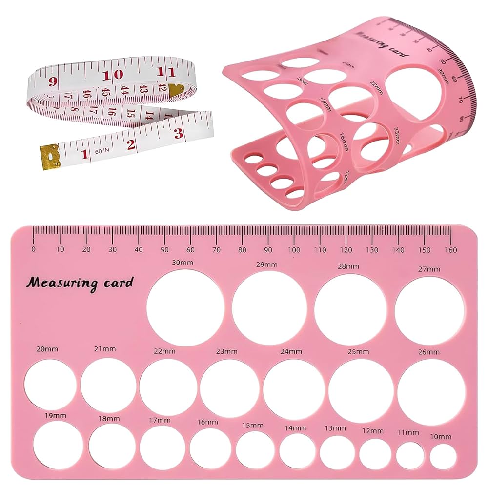 Flange Measurement Tool Sizing Nipple Rulers Set Silicone For Breast Pump Round And Rectangle Light Brown