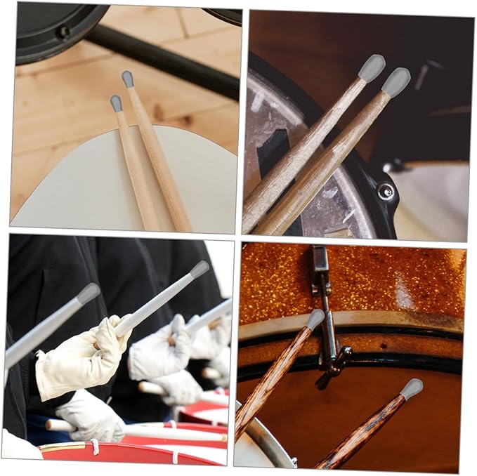 20 Tapas de silicona para baquetas para práctica silenciosa miniatura 6