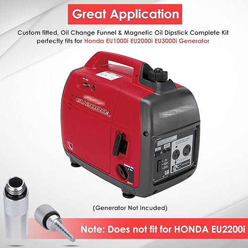 Miniatura 2 de Compatible con Honda EU1000i EU2000i EU3000i Handi Generador Handi Embudo de cambio de aceite sin desorden y kit completo de varilla magnética de