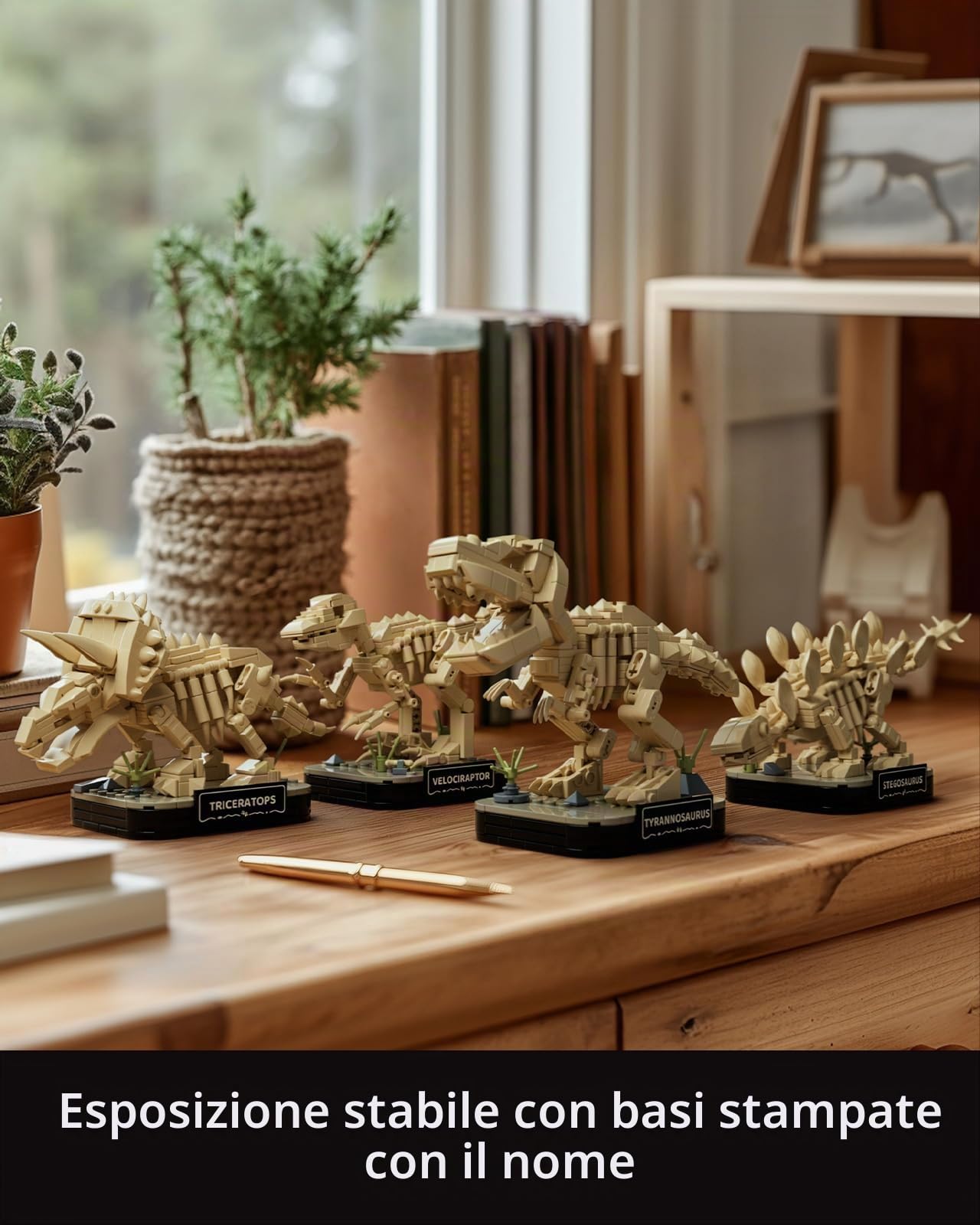 Nifeliz Small Collezione di Scheletri di Dinosauro, 4 Kit di Modelli di Fossili per Adulti, per Decorazione, Regalo per Appassionati (1,101 Pezzi, NF10360)