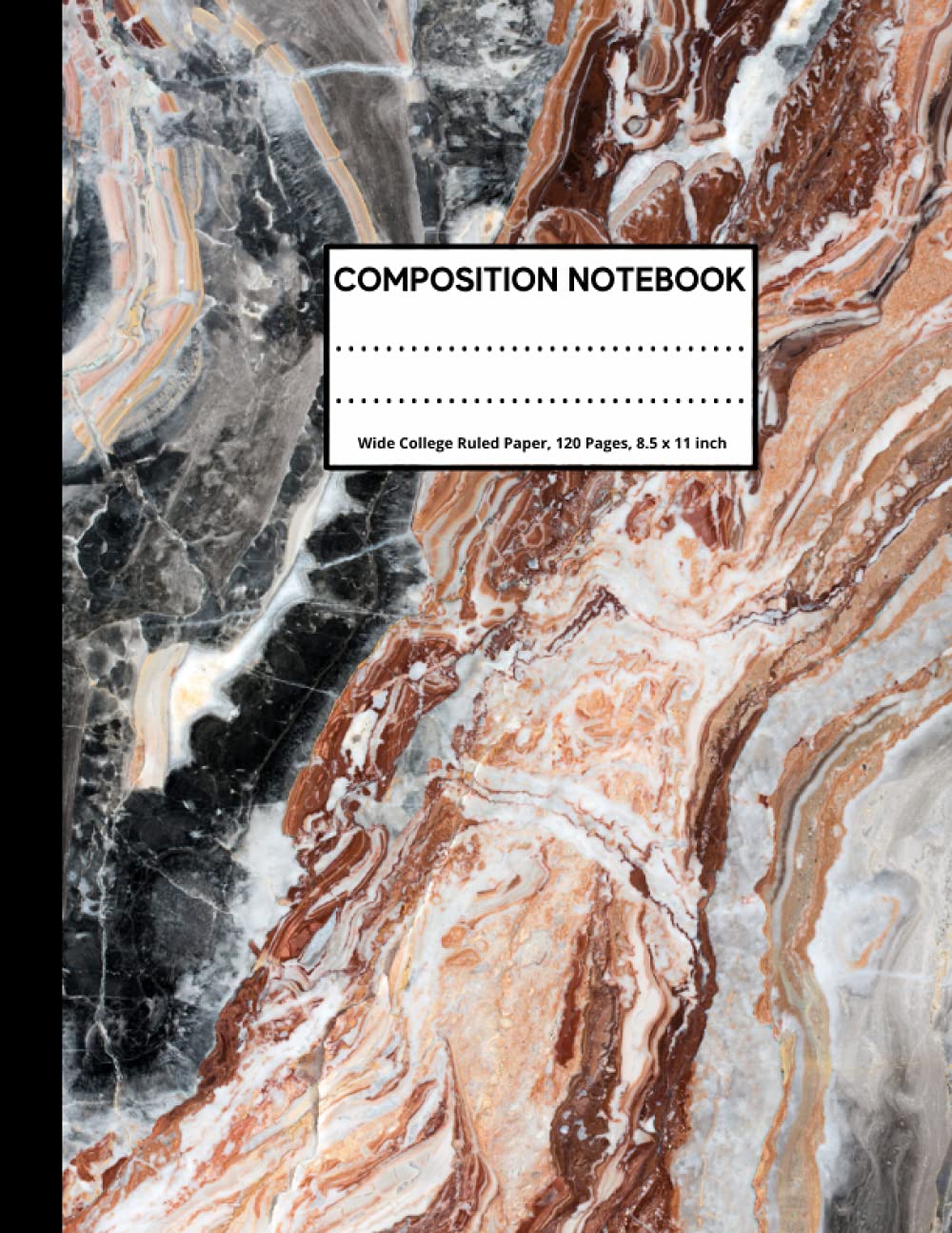 Composition Notebook: Wide College Ruled Paper, 120 Pages, 8.5 x 11 inch, Marble Cover