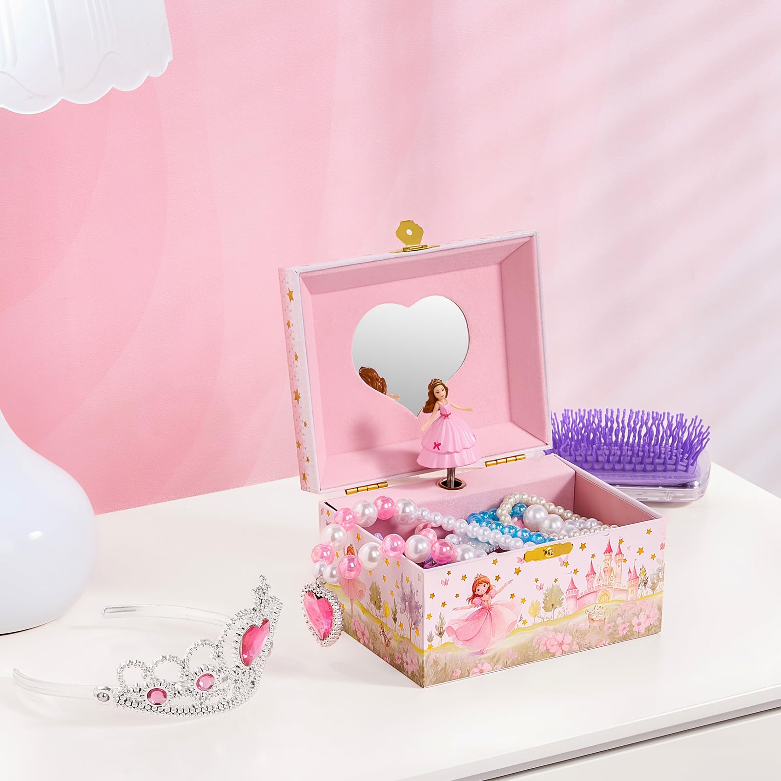 Amazon｜ProCase ミュージカル プリンセス ジュエリー ボックス 女の子