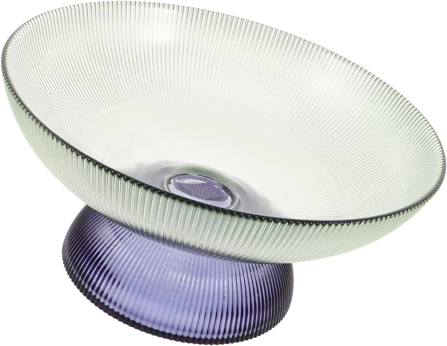 BESTOYARD Glass Fruit Plate with Pedestal Small Serving Tray Glass Fruit Bowl Decorative Stand for Living Room Coffee Table and Home Entertaining