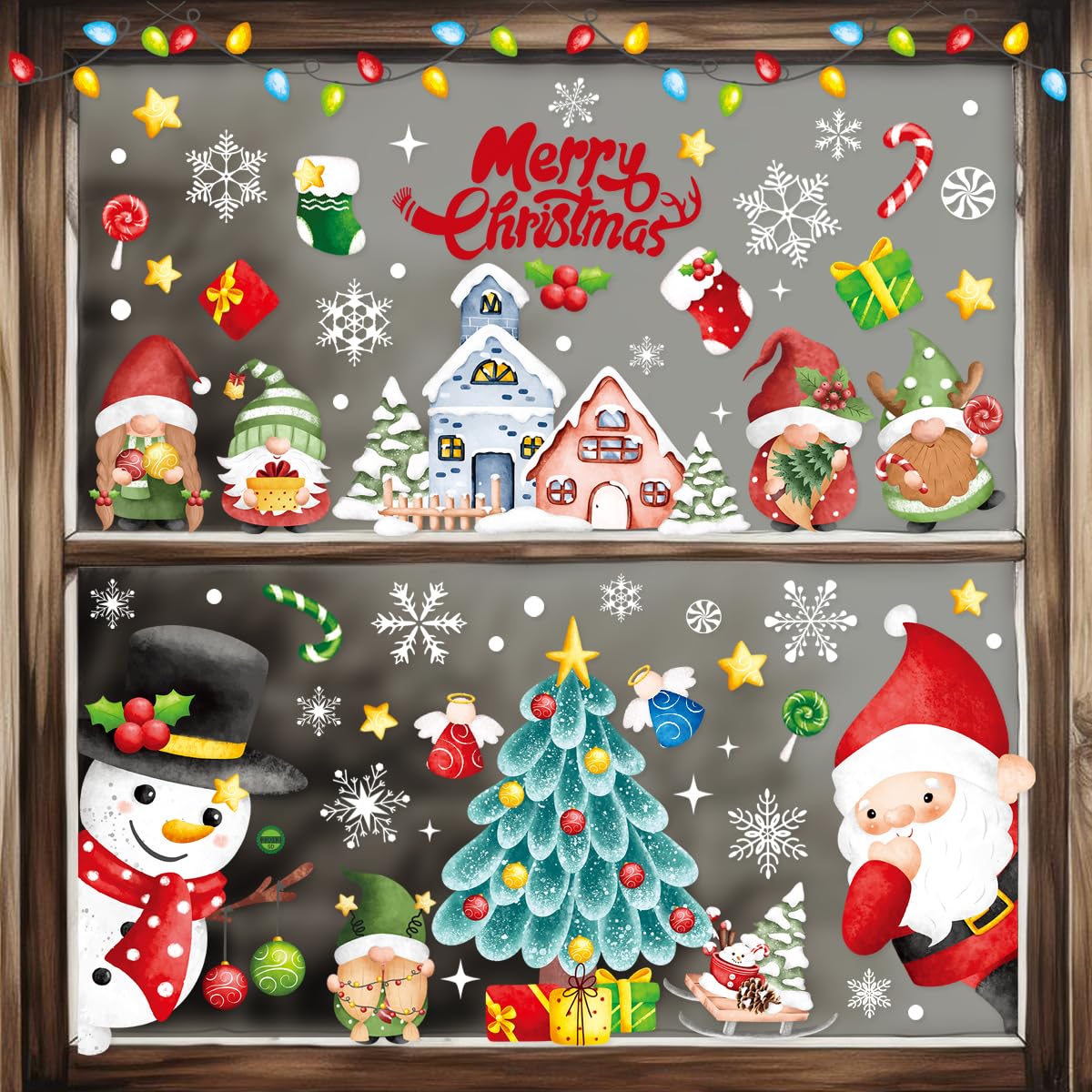 Rifrpha Noël Autocollants Fenetre Decoration Noel Fenetre Statique Diy Autocollant Fenetre Stickers Autocollant Noel Pour Fenetre Sticker Noel Fenetre Fenetres Stickers Reutilisable Pour Verre