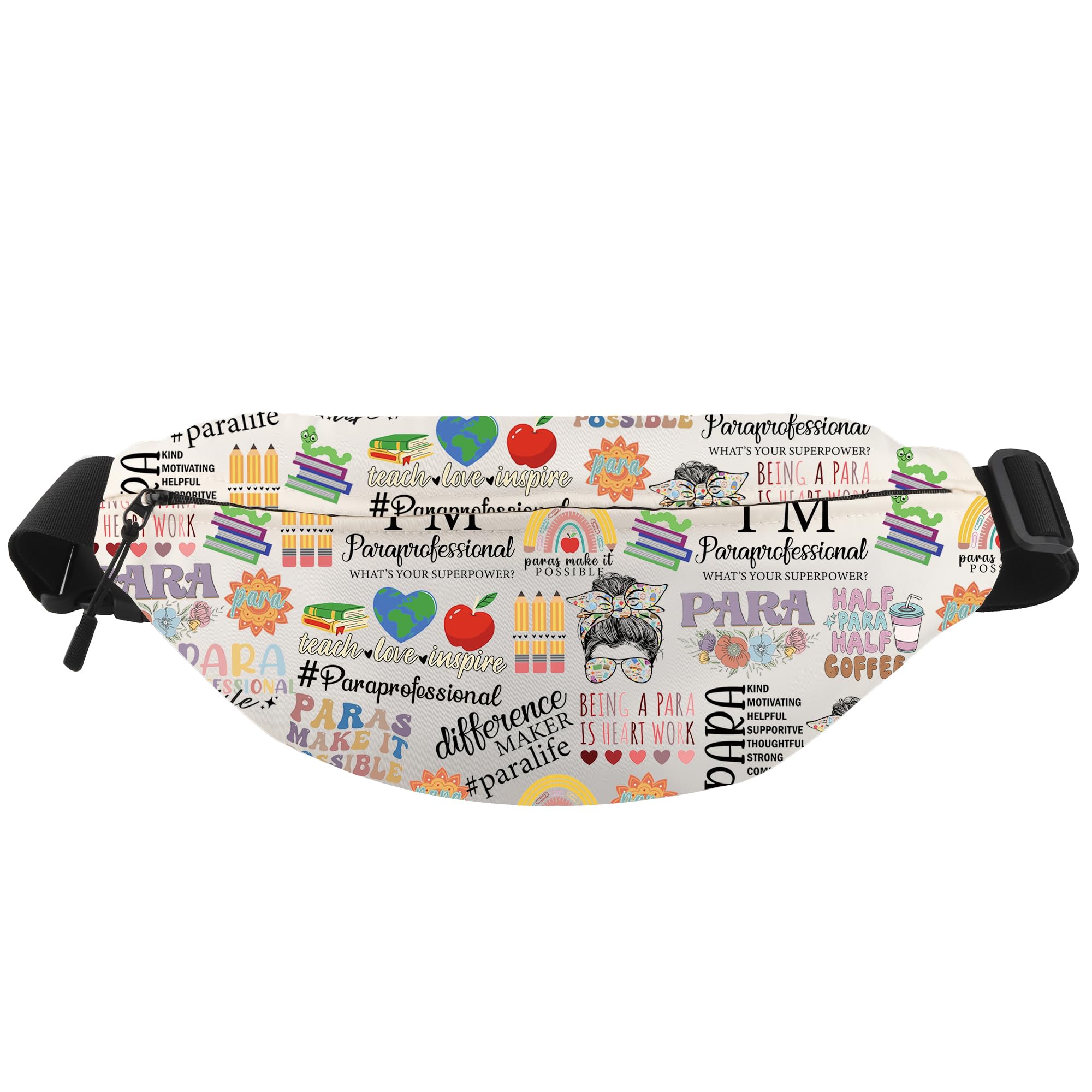 WCGXKO Para Gift Paraprofessional Gift Teacher’s Aid Zipper Pouch Crossbody Waist Pack (Para Pack)