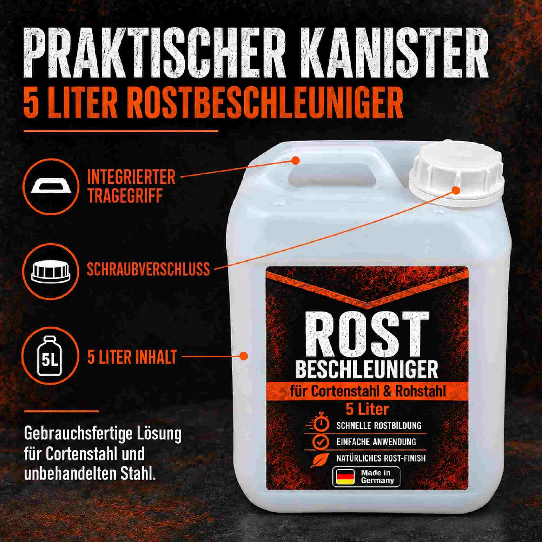 Feuerfest 123 GmbH Accélérateur de rouille 5 l pour métaux oxydés
